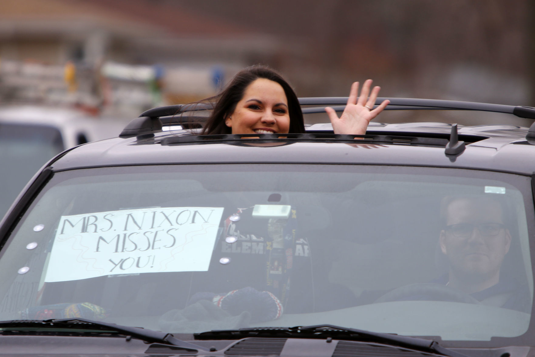 Gallery: Myers Elementary staff parades through Portage neighborhood